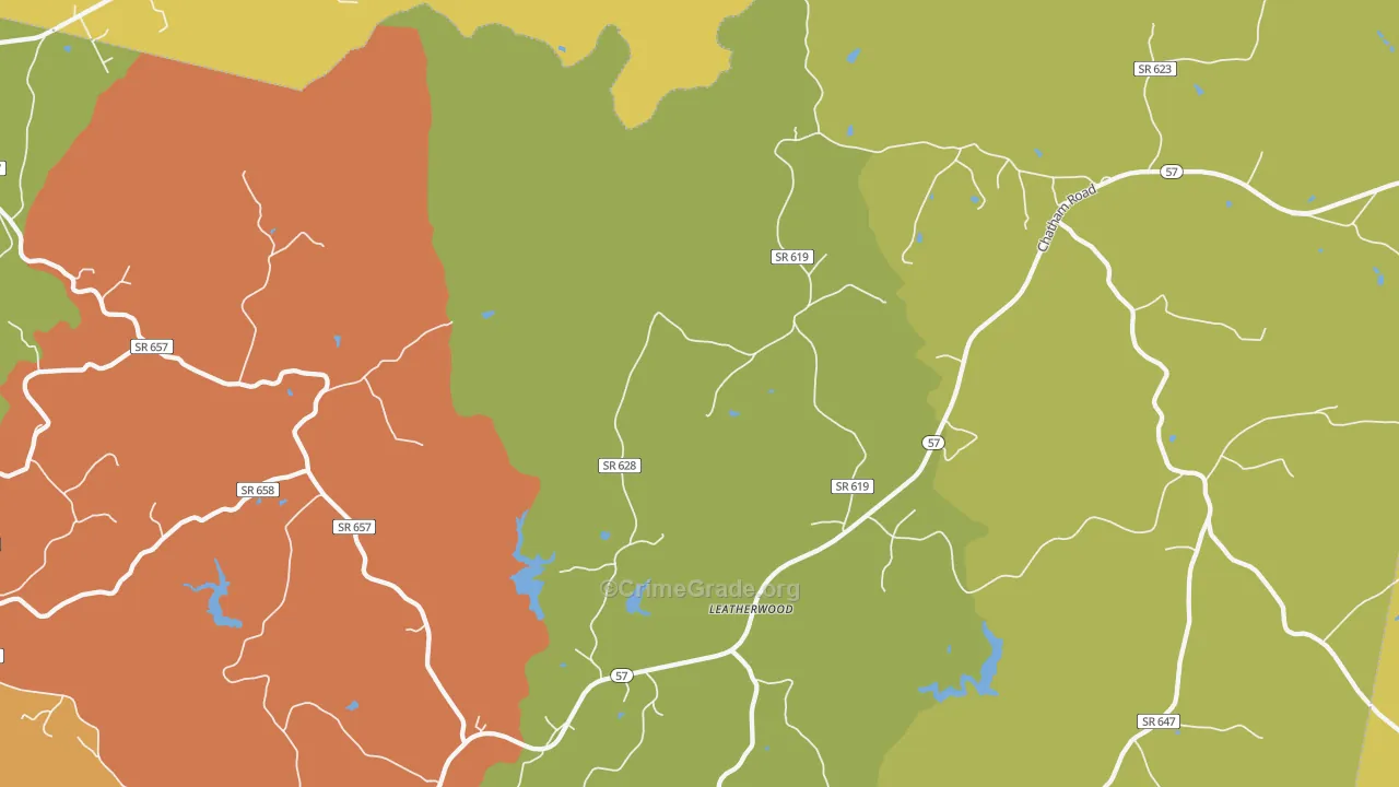 Leatherwood, VA Map of Vandalism Rates