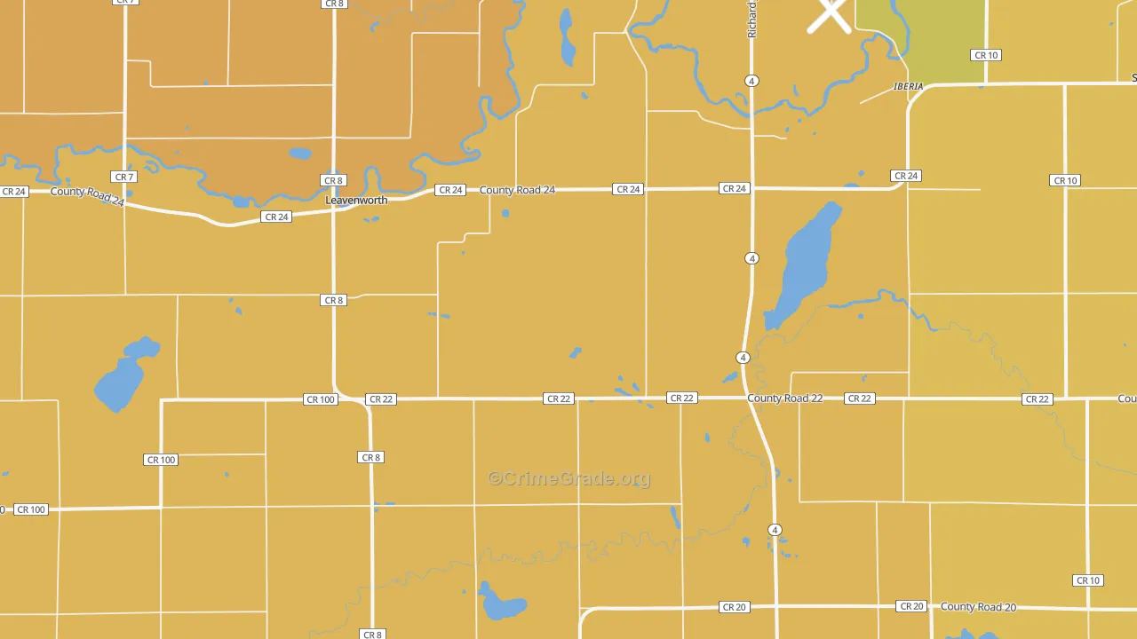 Leavenworth, MN Map of Vandalism Rates