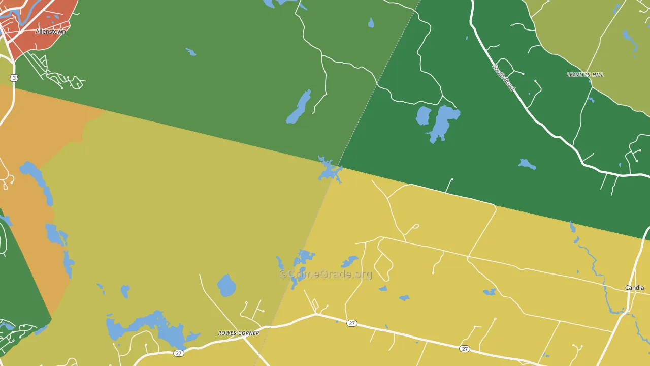 Leavitts Hill, NH Map of Vandalism Rates