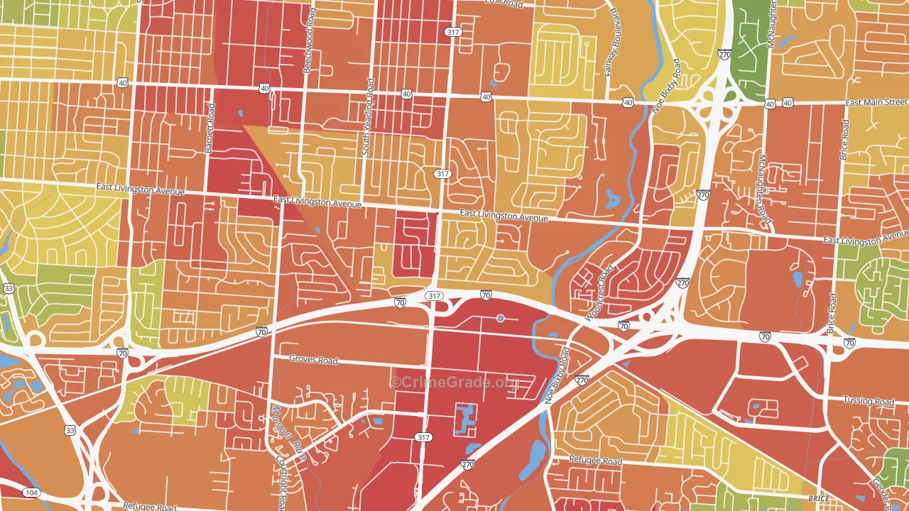 Leawood, Columbus, OH Map of Vandalism Rates