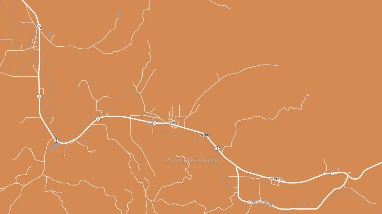 Lebam, WA Map of Vandalism Rates