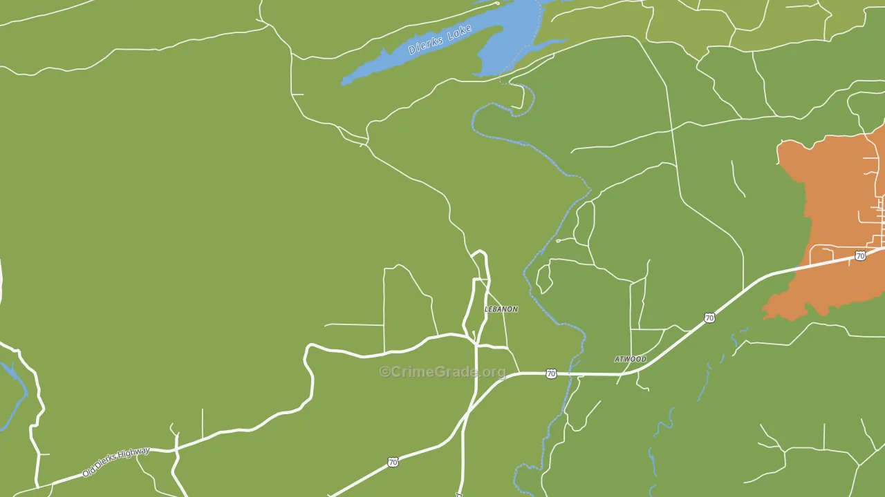 Lebanon, AR Map of Vandalism Rates