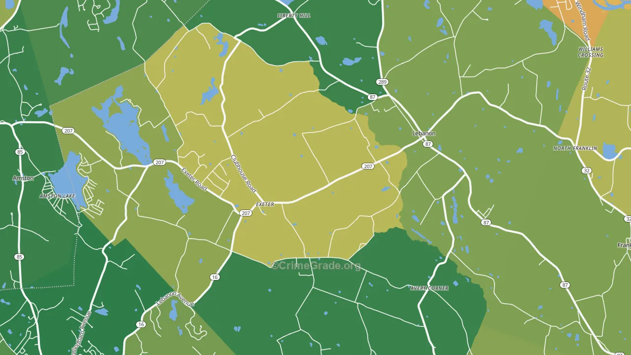 Lebanon, CT Map of Vandalism Rates