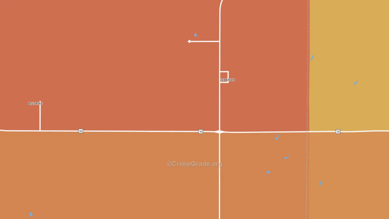 Lebanon, KS Map of Vandalism Rates