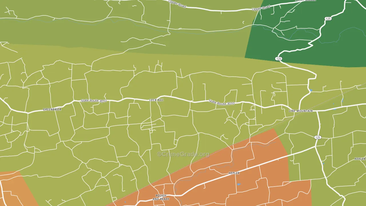 Leck Kill, PA Map of Vandalism Rates