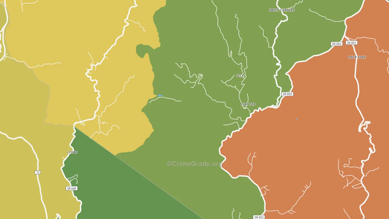 Leck, VA Map of Vandalism Rates