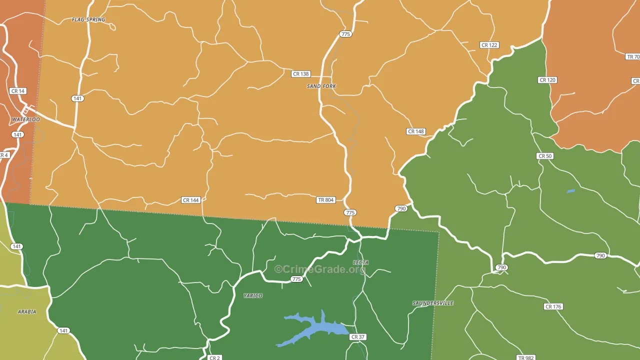 Lecta, OH Map of Vandalism Rates