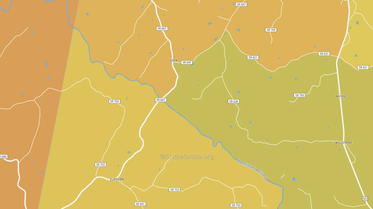 Leda, VA Map of Vandalism Rates