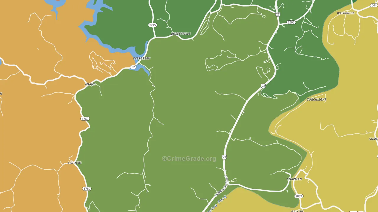 Ledocio, KY Map of Vandalism Rates