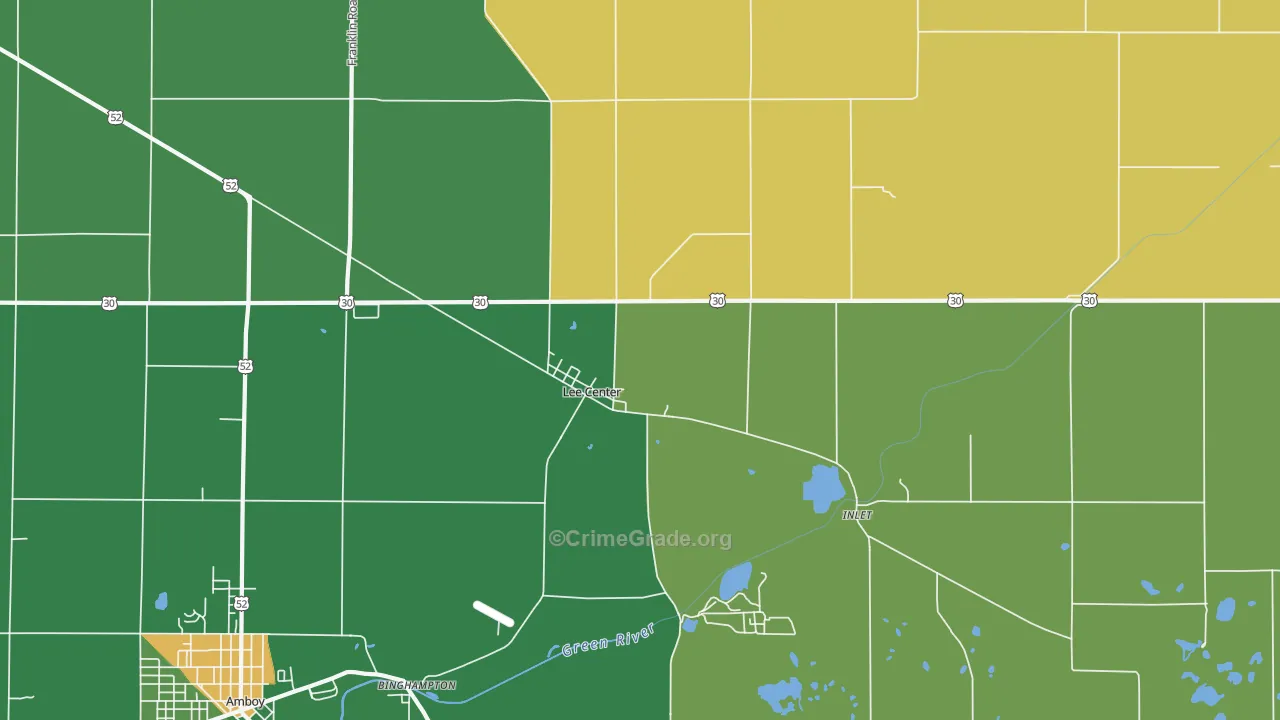 Lee Center, IL Map of Vandalism Rates