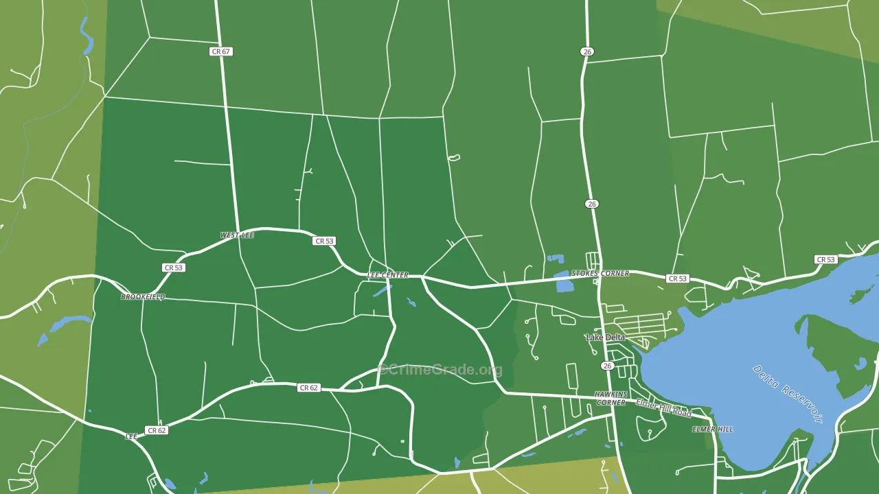 Lee Center, NY Map of Vandalism Rates