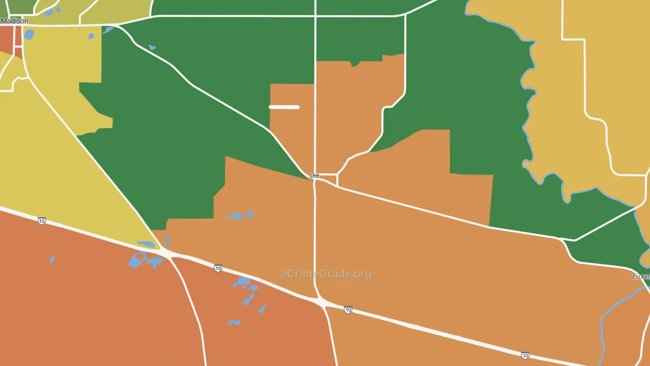 Lee, FL Map of Vandalism Rates