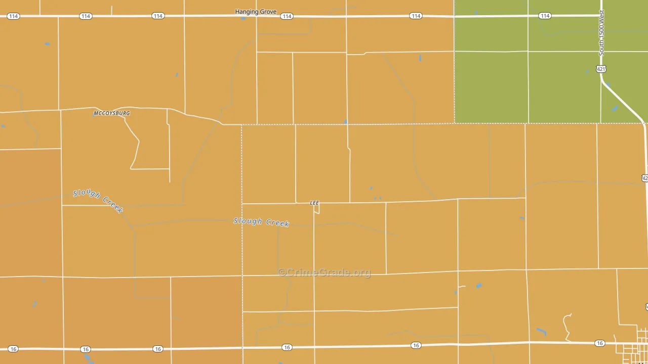 Lee, IN Map of Vandalism Rates