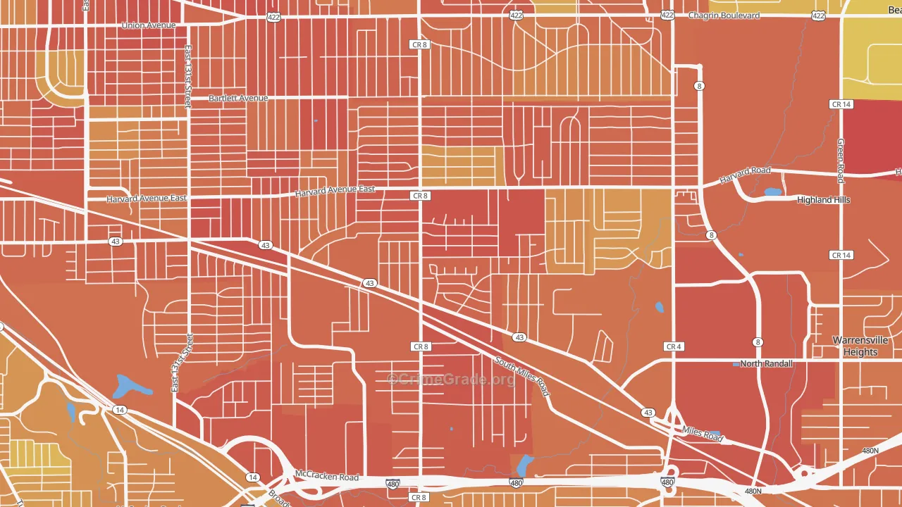 Lee-Miles, Cleveland, OH Map of Vandalism Rates
