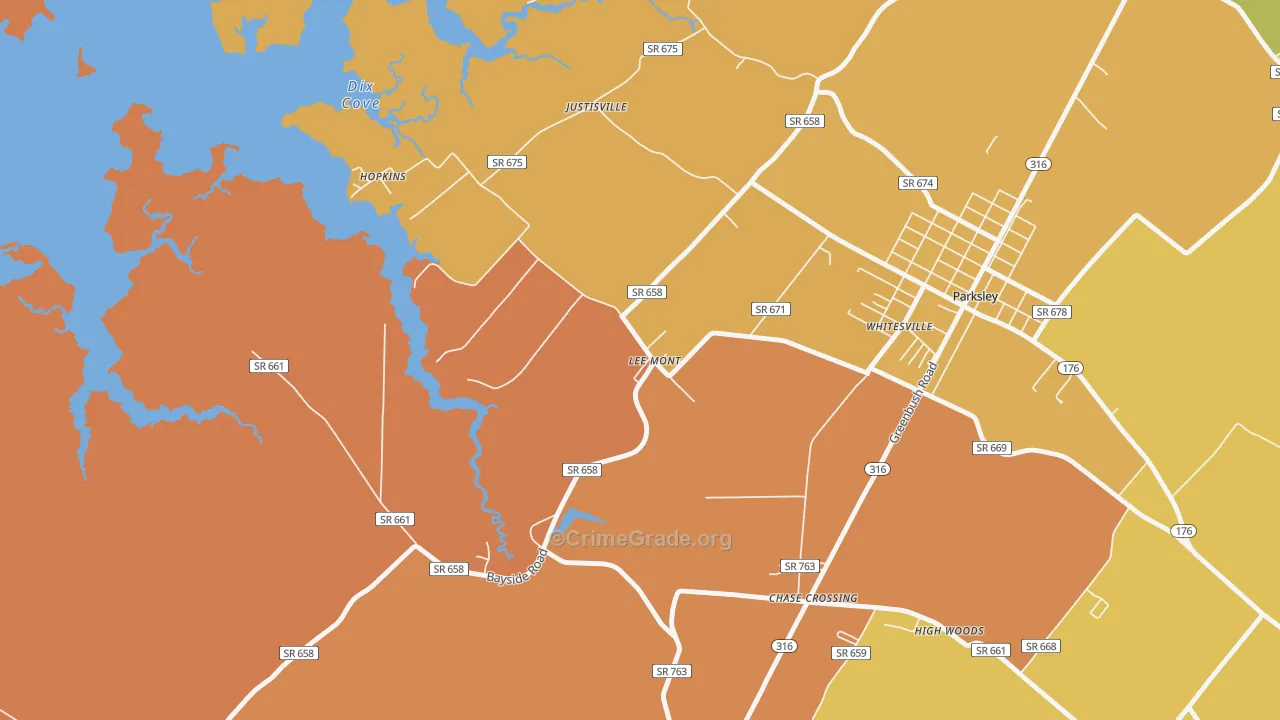 Lee Mont, VA Map of Vandalism Rates