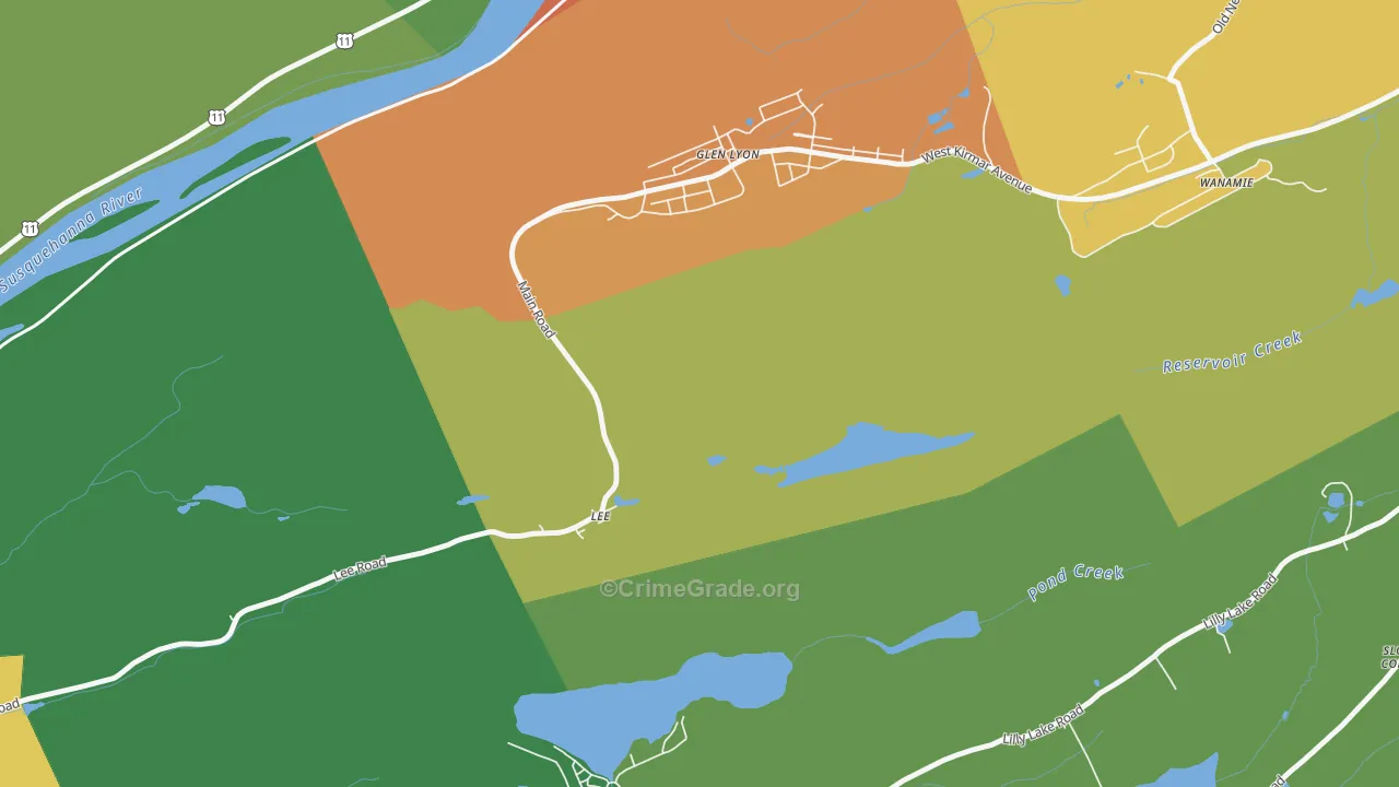 Lee, PA Map of Vandalism Rates
