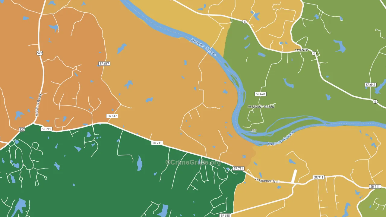 Lee, VA Map of Vandalism Rates