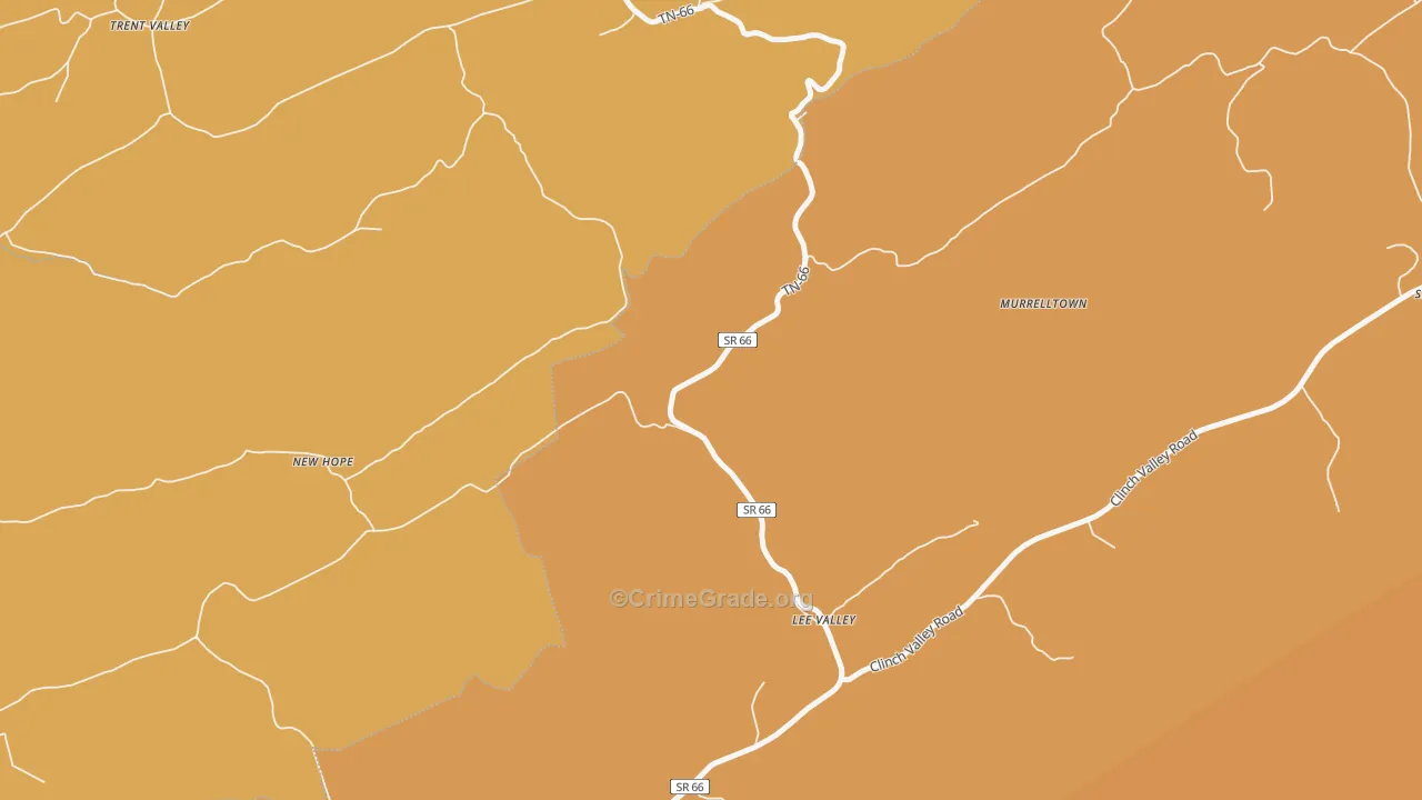 Lee Valley, TN Map of Vandalism Rates