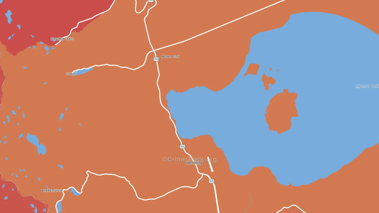 Lee Vining, CA Map of Vandalism Rates
