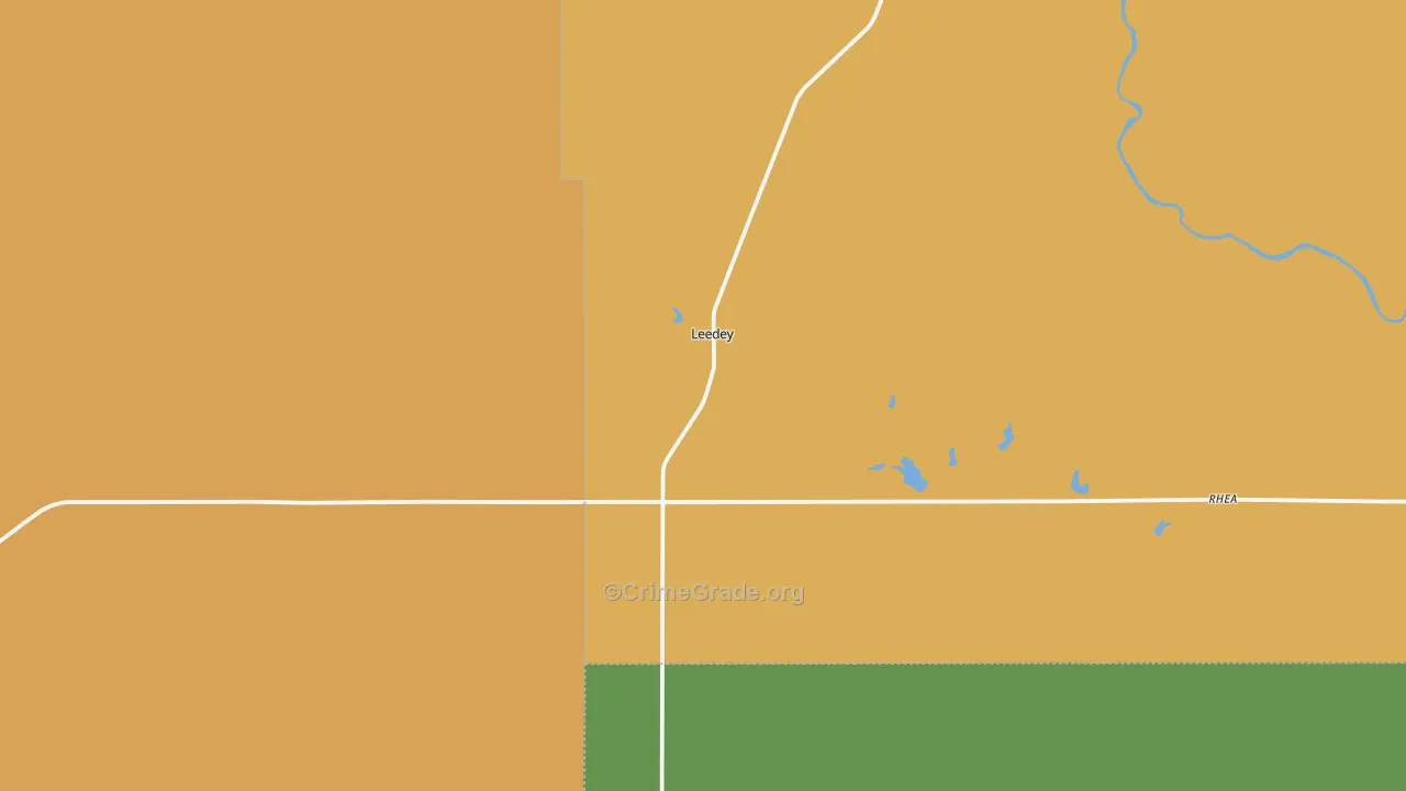 Leedey, OK Map of Vandalism Rates