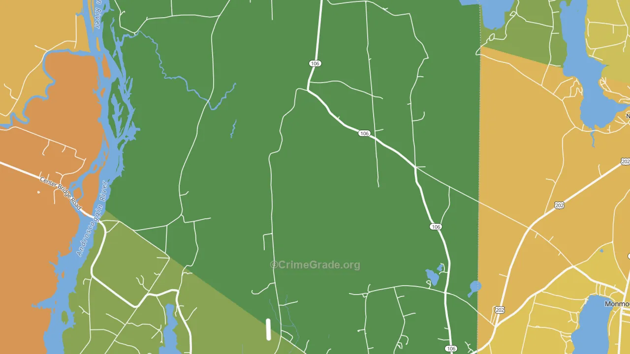 Leeds, ME Map of Vandalism Rates