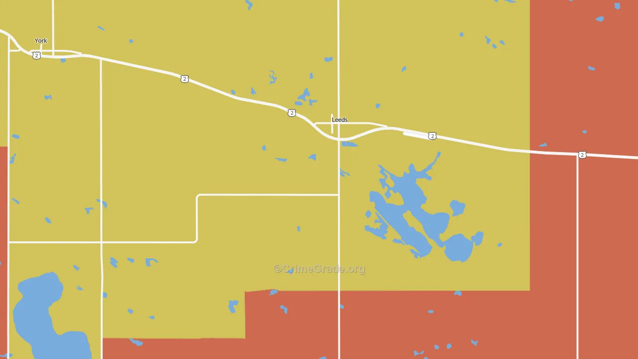 Leeds, ND Map of Vandalism Rates