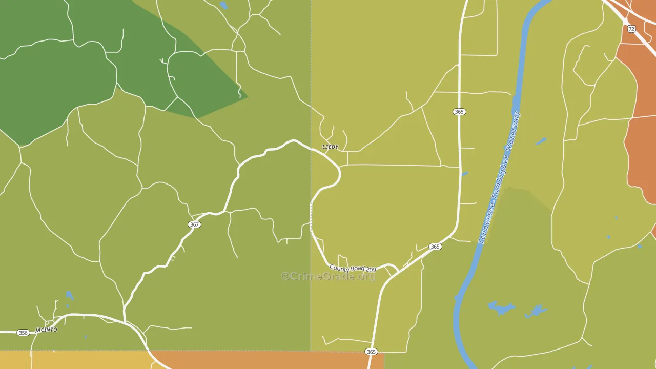 Leedy, MS Map of Vandalism Rates