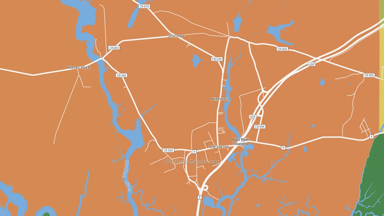Leektown, NJ Map of Vandalism Rates