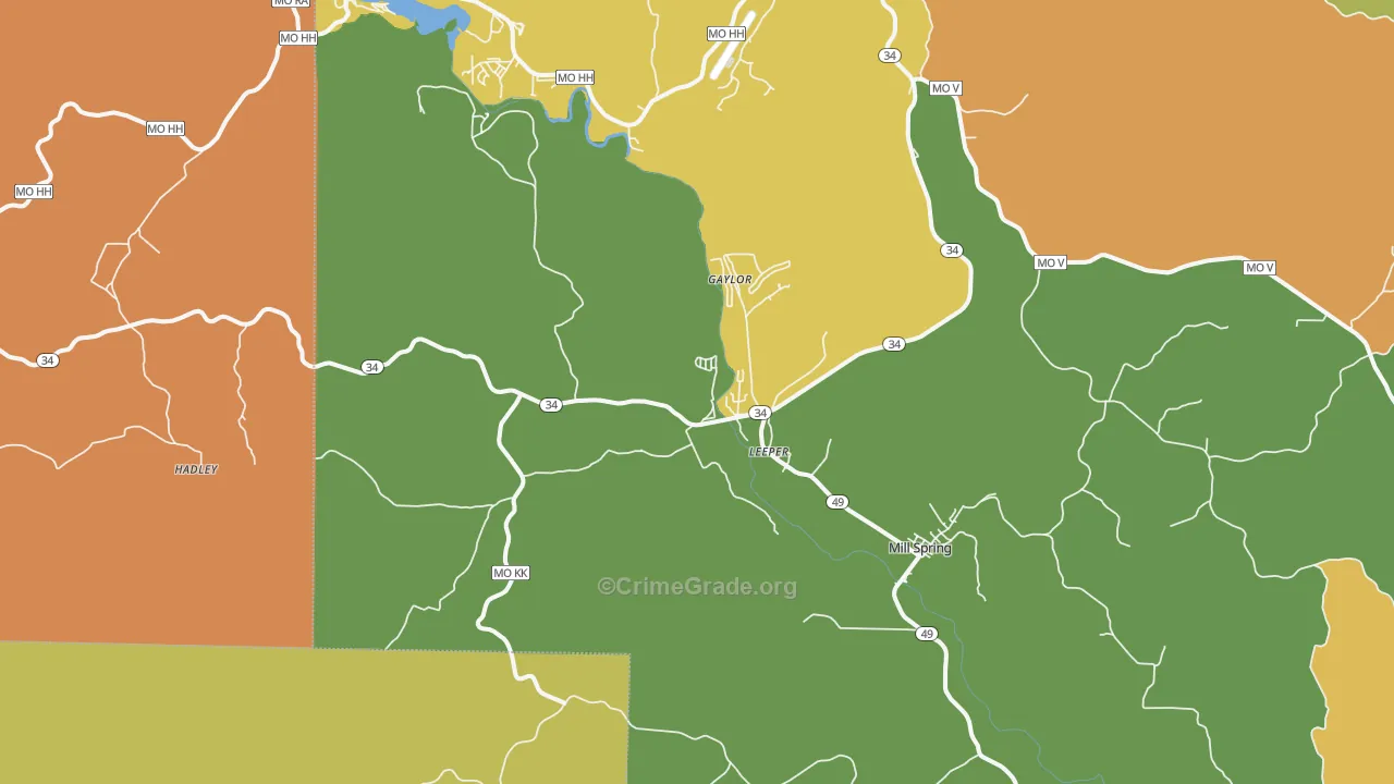 Leeper, MO Map of Vandalism Rates