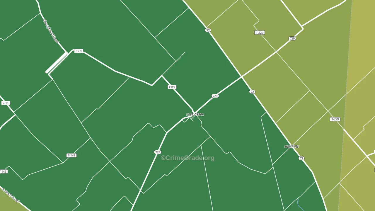 Lees Creek, OH Map of Vandalism Rates