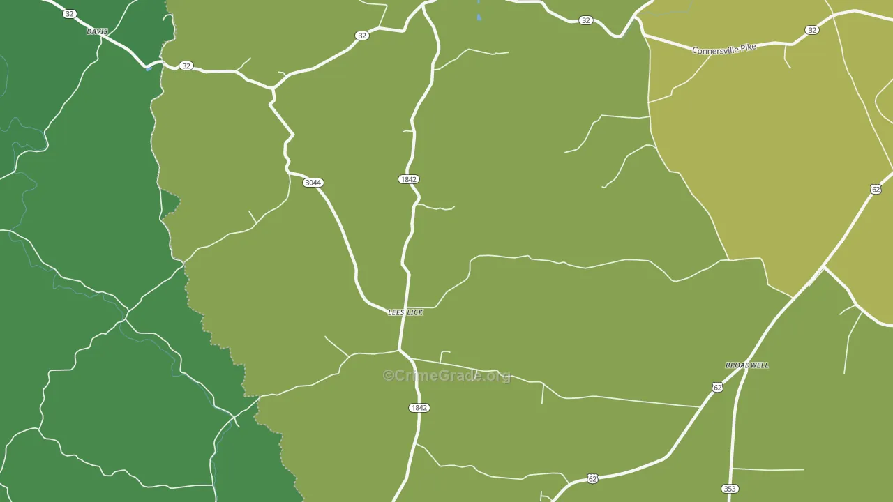 Lees Lick, KY Map of Vandalism Rates