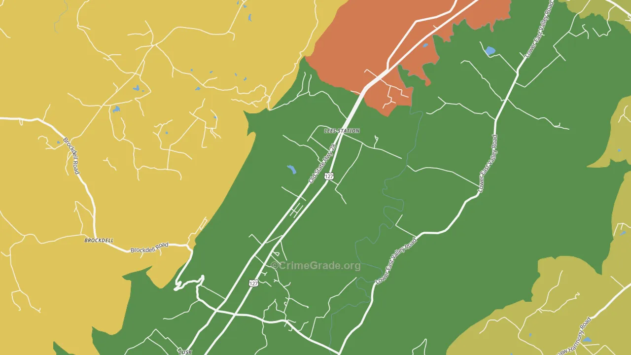 Lees Station, TN Map of Vandalism Rates