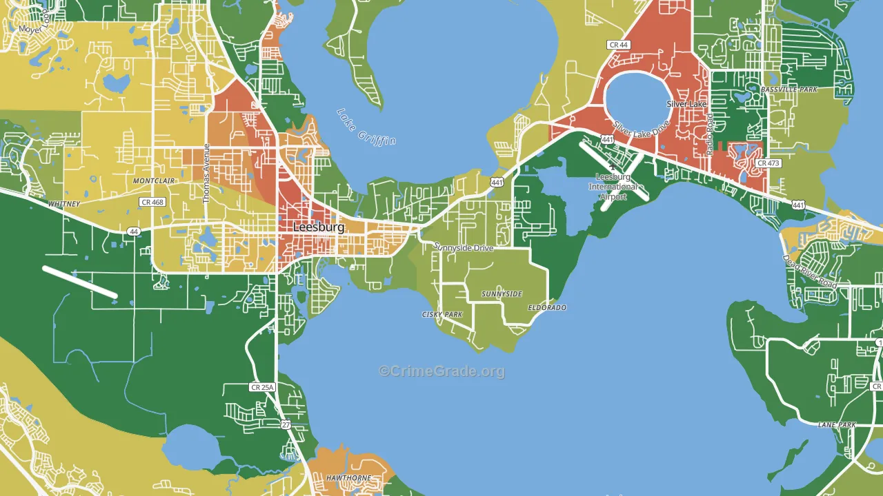 Leesburg, FL Map of Vandalism Rates