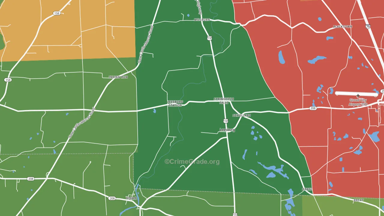 Leesburg, PA Map of Vandalism Rates