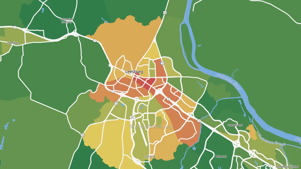 Leesburg, VA Map of Vandalism Rates