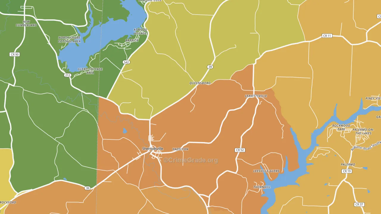 Leesville, OH Map of Vandalism Rates