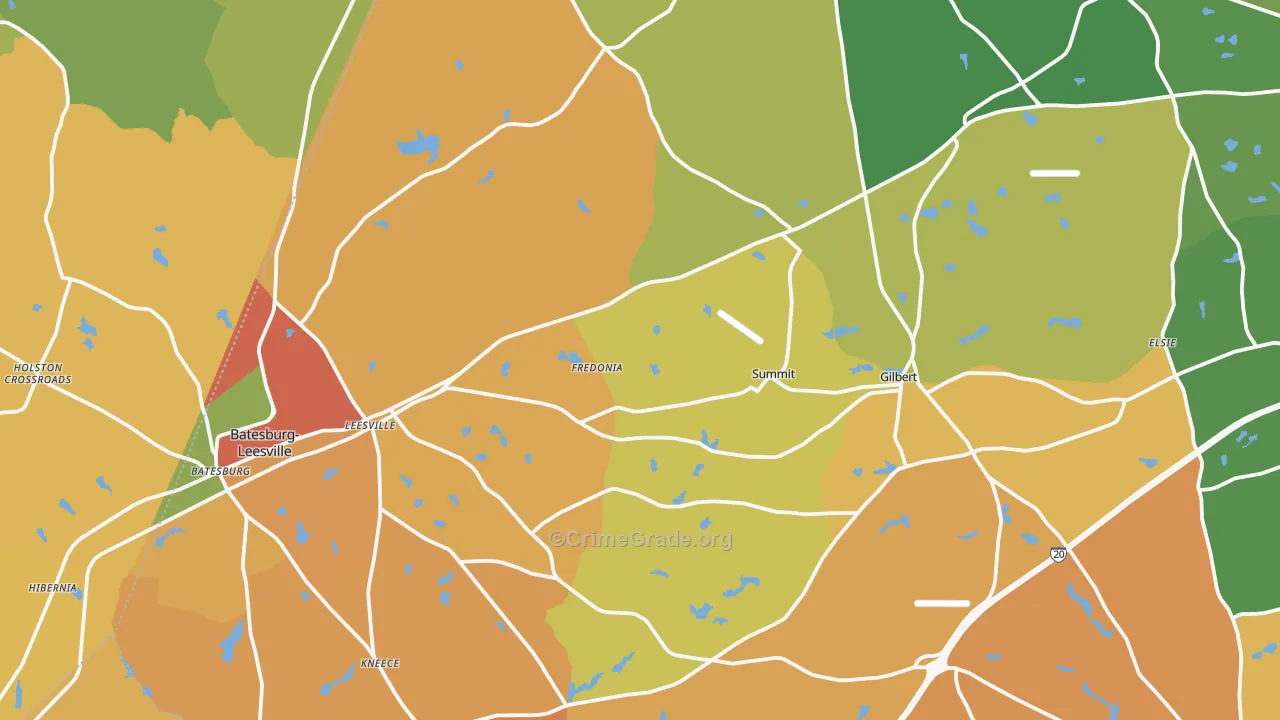 Leesville, SC Map of Vandalism Rates