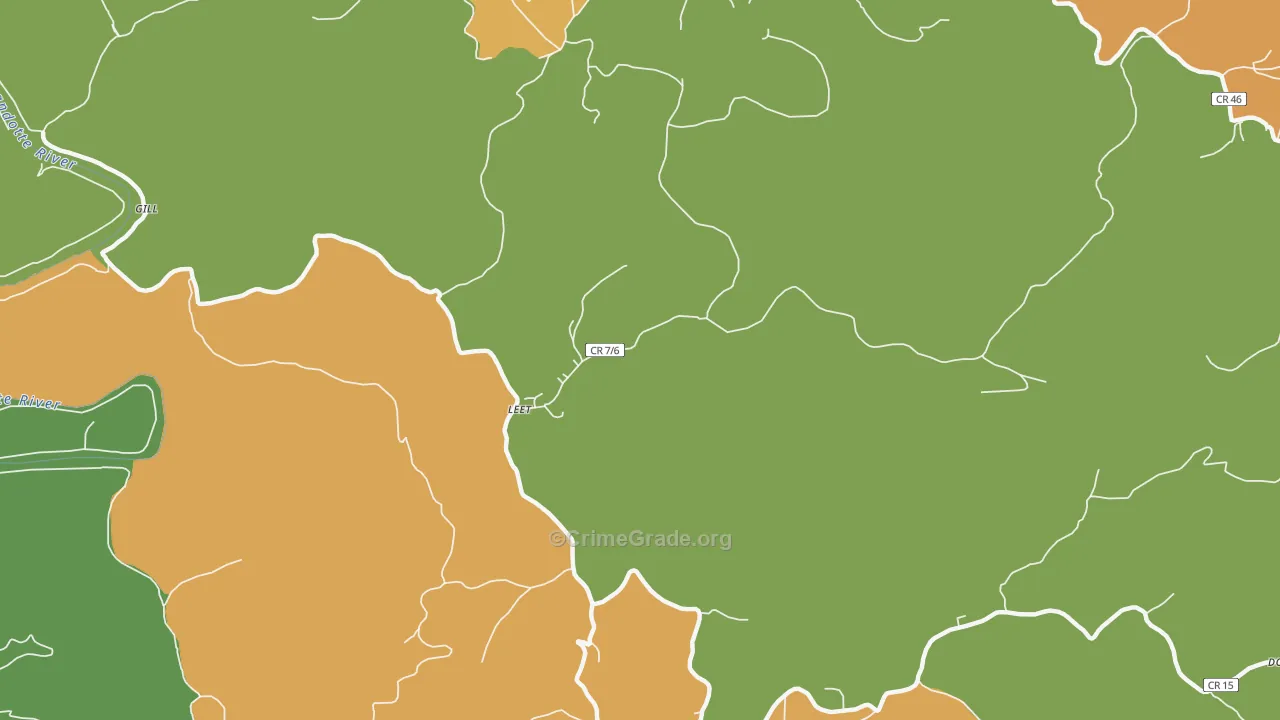 Leet, WV Map of Vandalism Rates