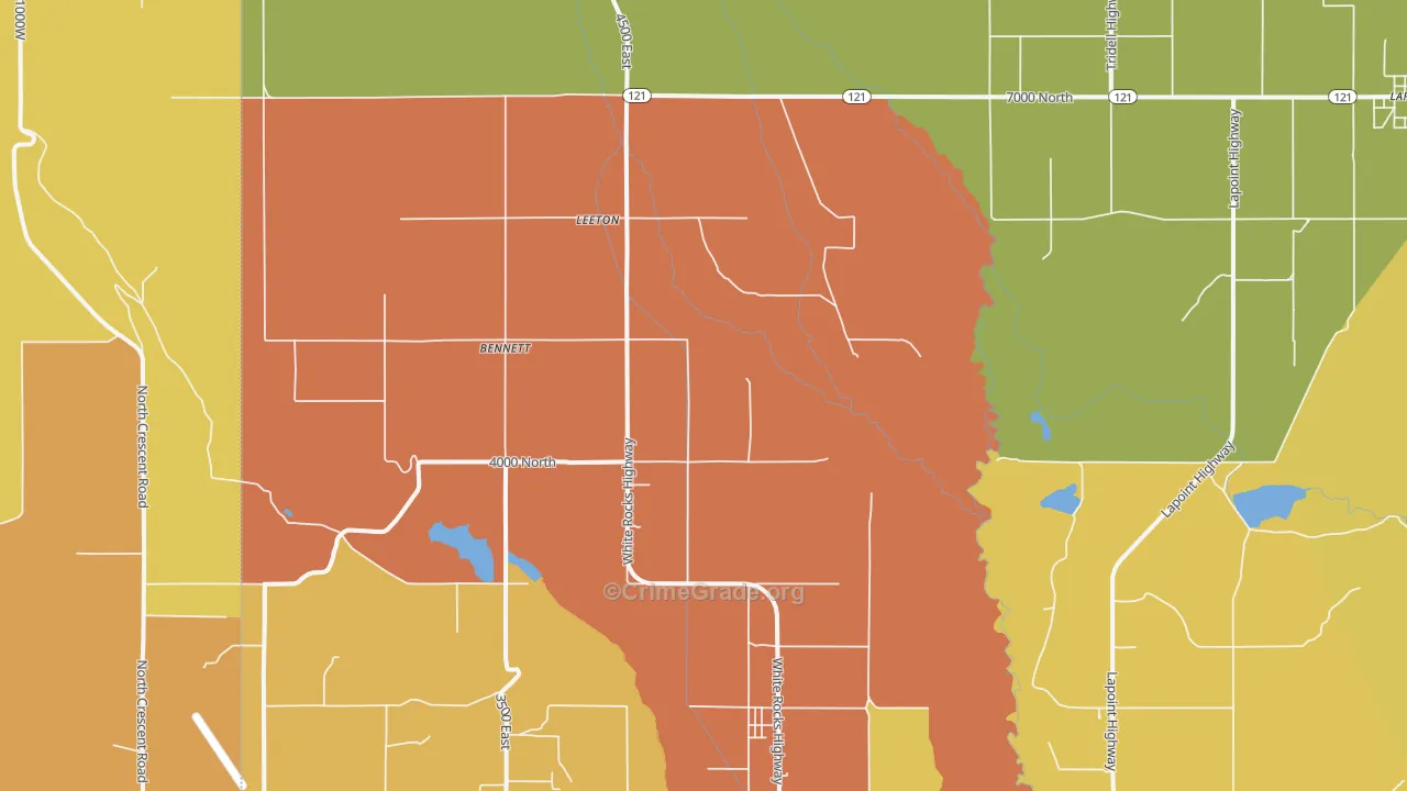 Leeton, UT Map of Vandalism Rates