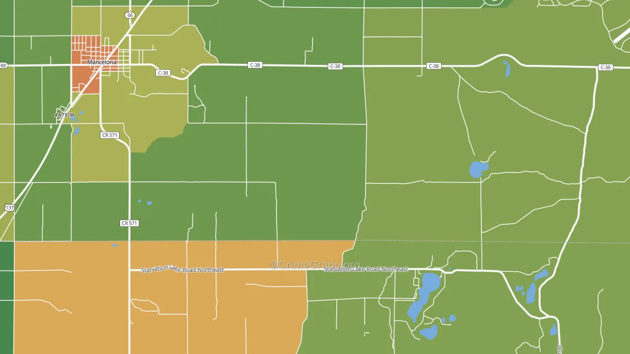 Leetsville, MI Map of Vandalism Rates