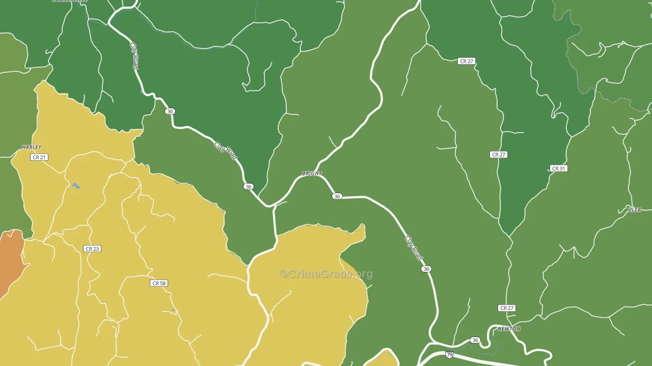 Left Hand, WV Map of Vandalism Rates