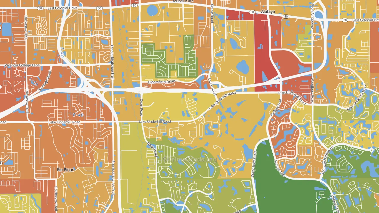 Legacy Place, Alafaya, FL Map of Vandalism Rates