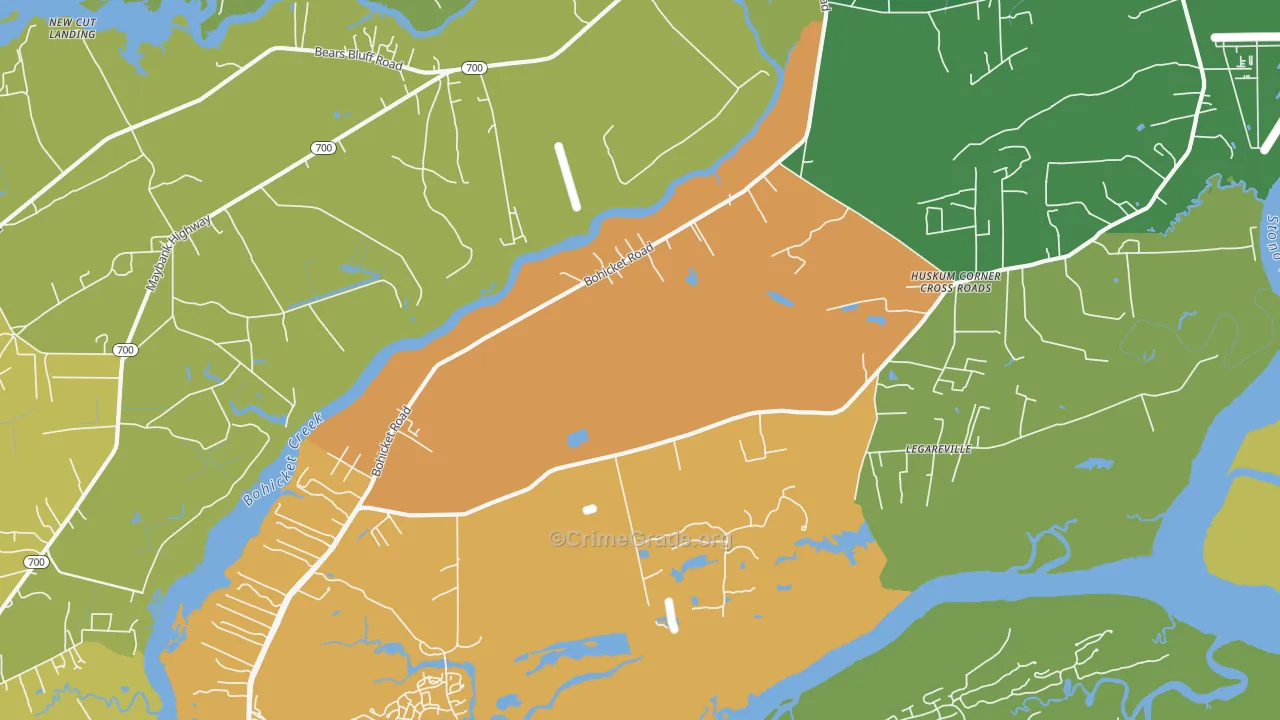 Legareville, SC Map of Vandalism Rates