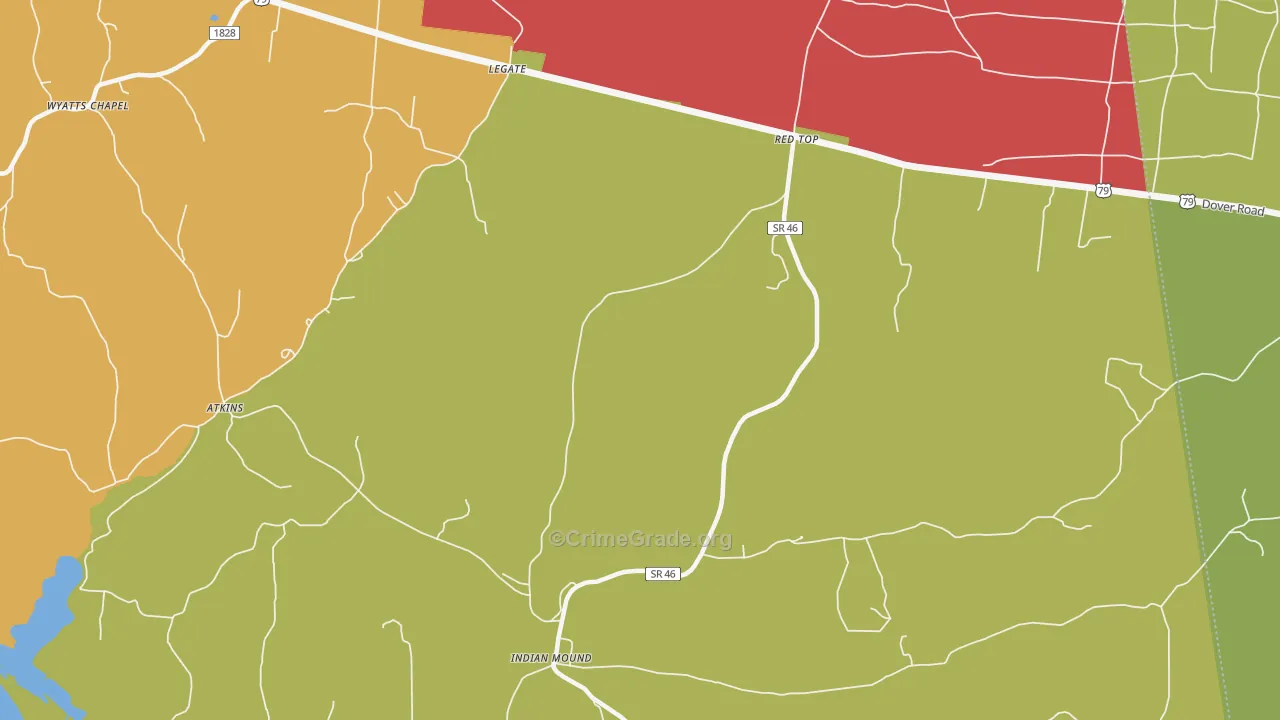 Legate, TN Map of Vandalism Rates