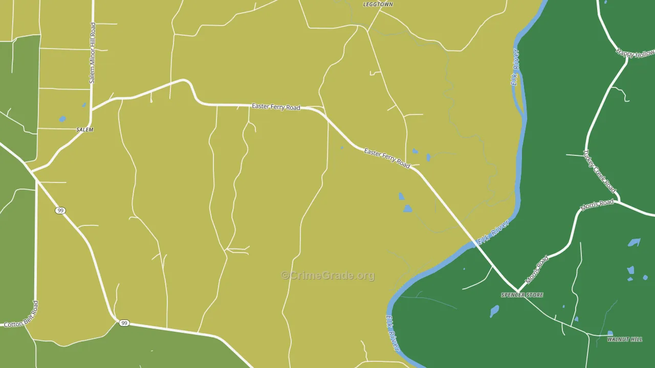 Leggtown, AL Map of Vandalism Rates