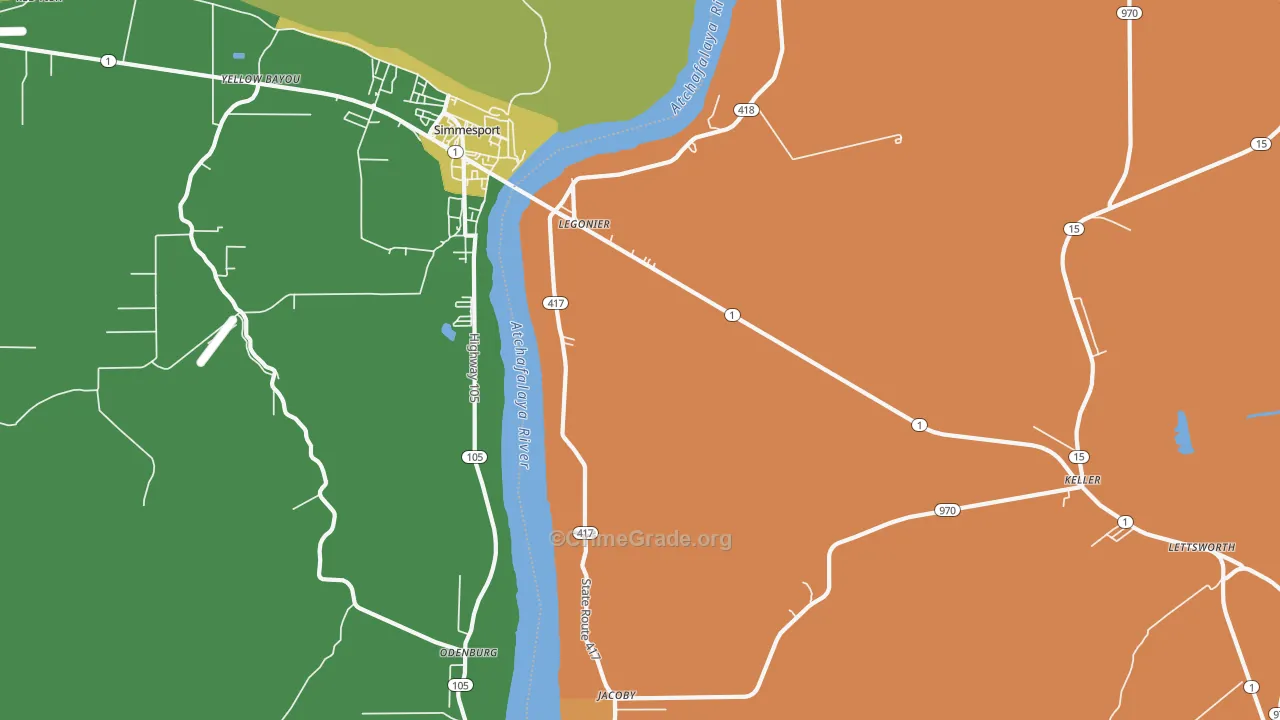 Legonier, LA Map of Vandalism Rates