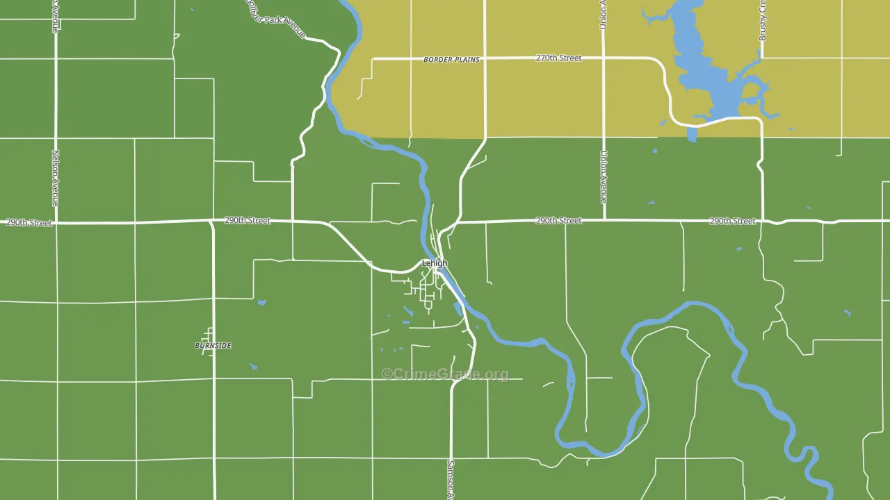 Lehigh, IA Map of Vandalism Rates