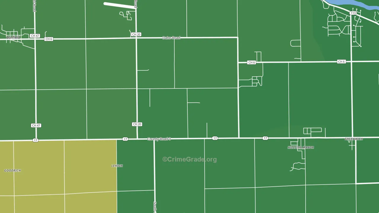 Lehigh, IL Map of Vandalism Rates
