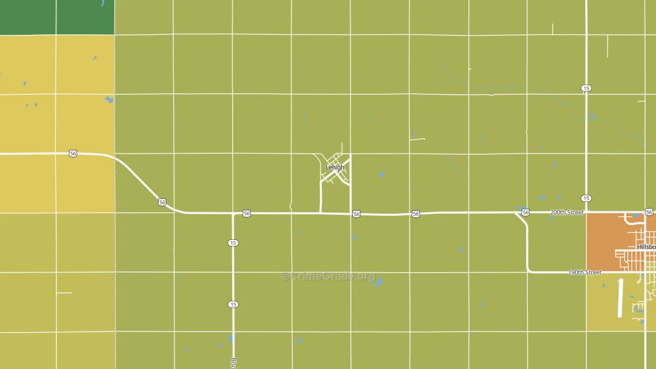 Lehigh, KS Map of Vandalism Rates