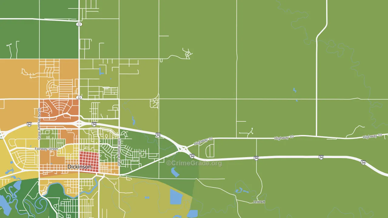 Lehigh, ND Map of Vandalism Rates